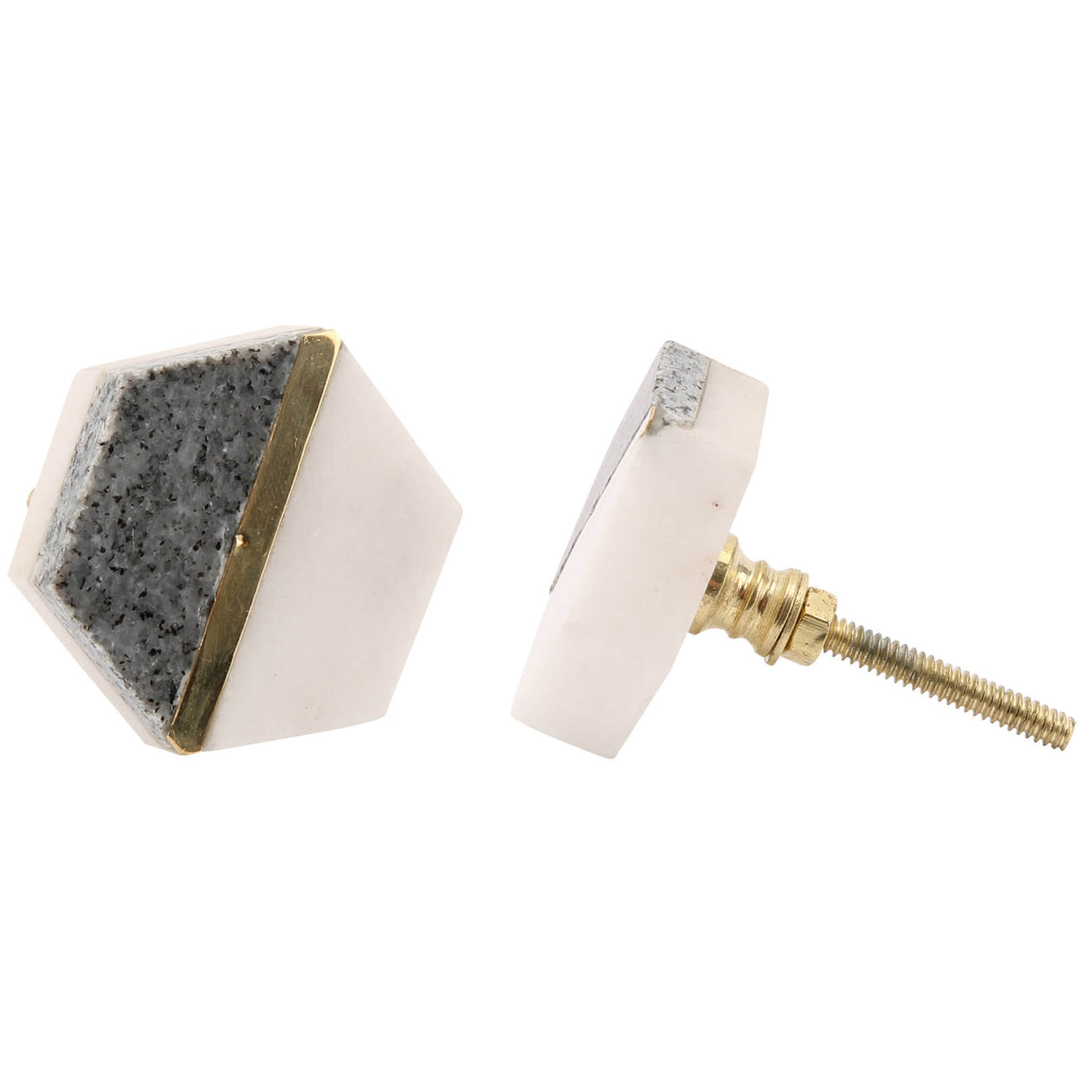Stone and White Ceramic Drawer Pull