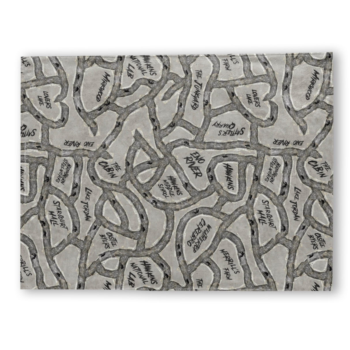 Stranger Things Hawkins Tunnel Map Fleece Blanket