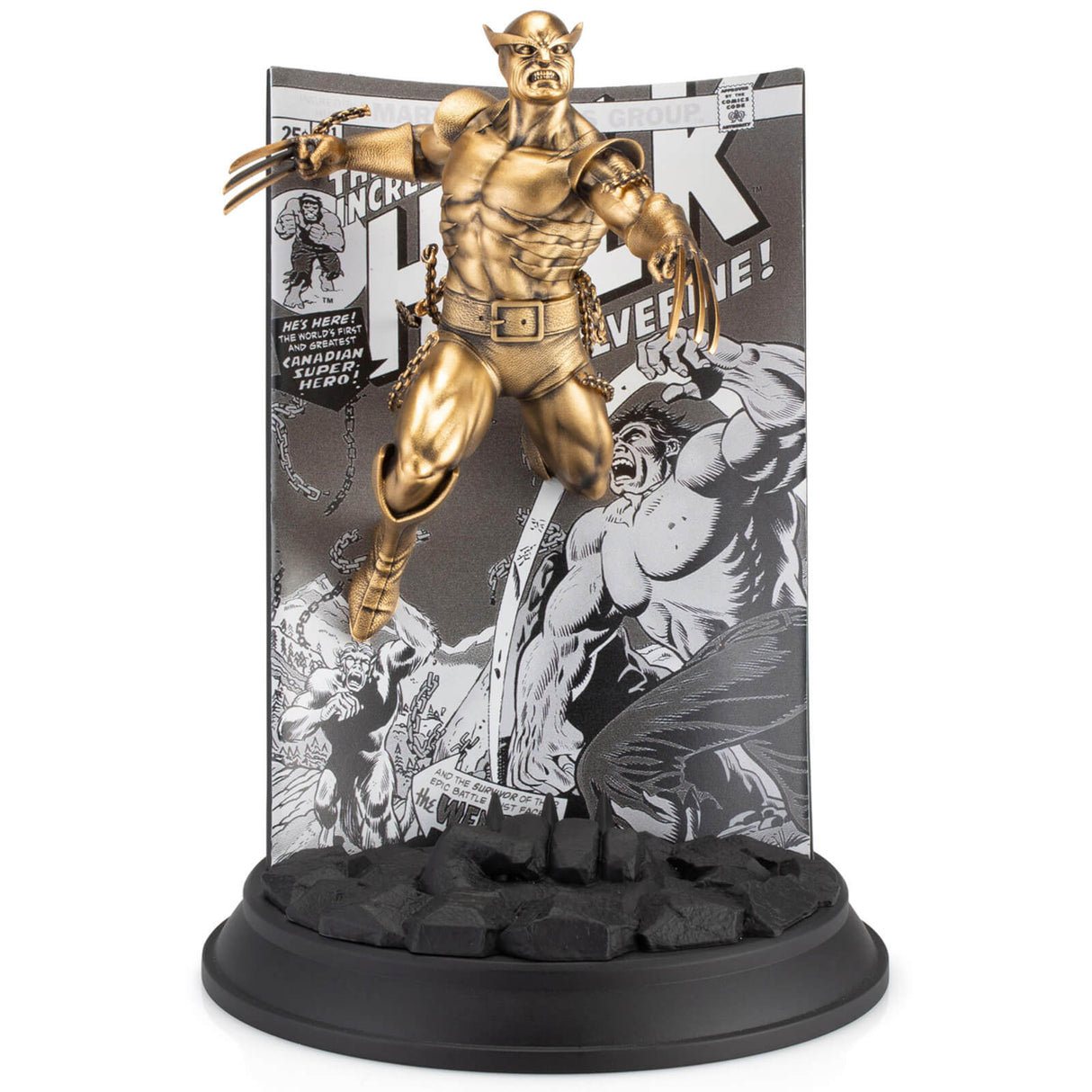 Royal Selangor Limited Edition Marvel Wolverine The Incredible Hulk #81 Gilt Figurine (200 Pieces Wo