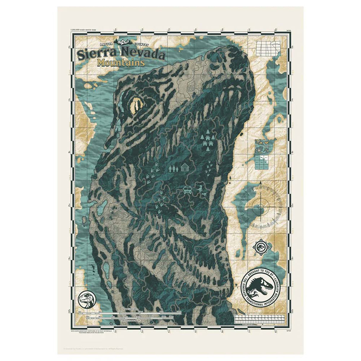 Fanattik Jurassic World - Sierra Nevada Mountains - Limited Edition Art Print