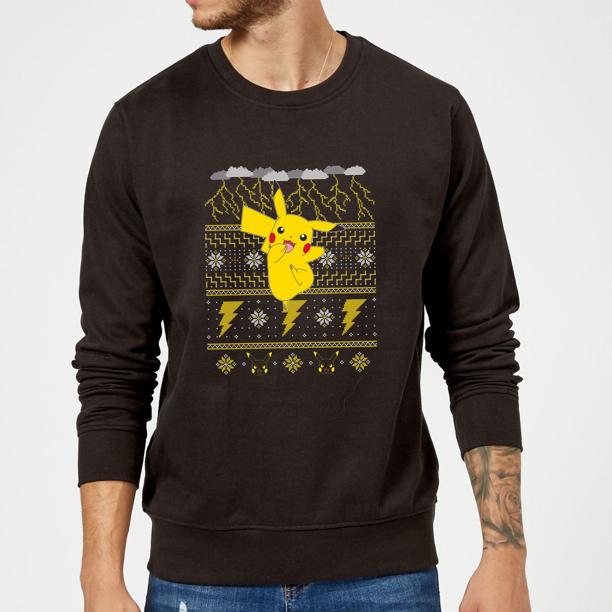 Pokemon Pikachu Christmas Christmas Jumper - Black