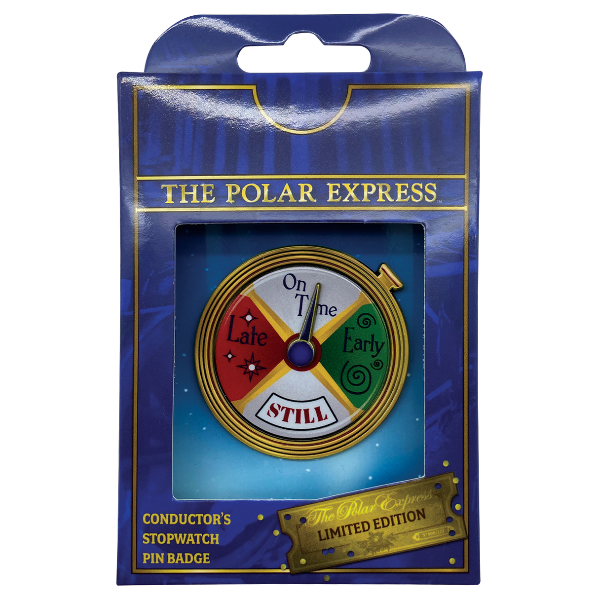 The Polar Express Conductor's Stopwatch Spinning Pin Badge