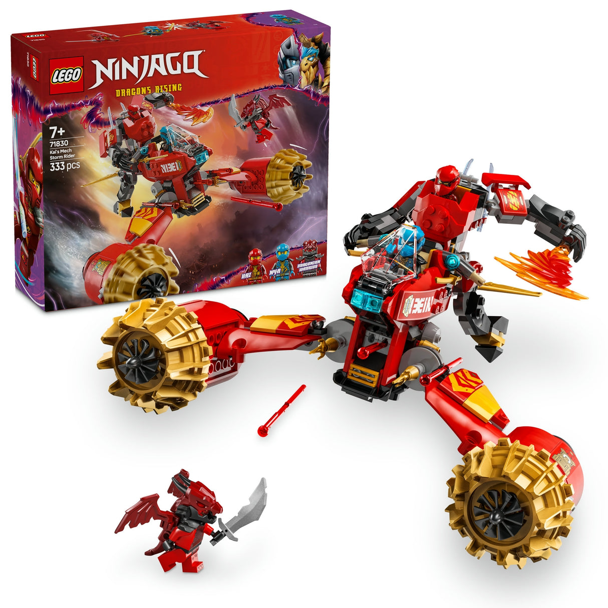 LEGO NINJAGO Kai Mech Storm Rider 2in1 Ninja Toy Set 71830