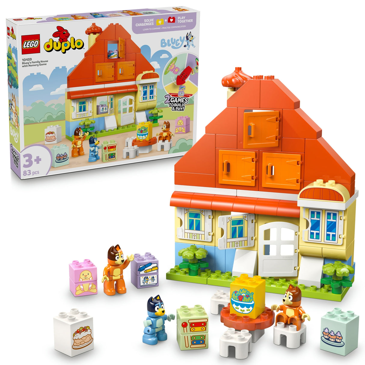 LEGO DUPLO Bluey Blueys Family House with Memory Game Interactive Toy 10459