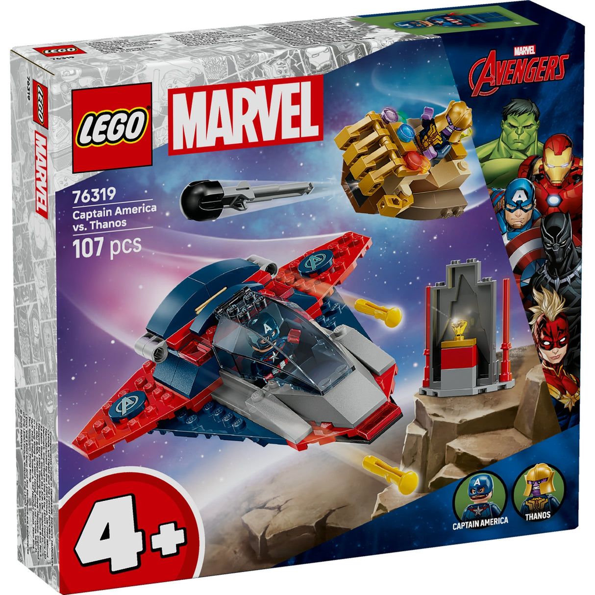 LEGO Marvel Captain America vs. Thanos, Super Hero Building Toy with Minifigures 76319