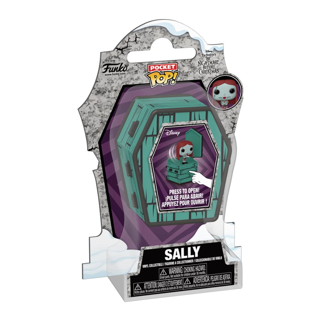 The Nightmare Before Christmas Coffin Pocket POP! Vinyl Figure Sally Sewing 6 cm