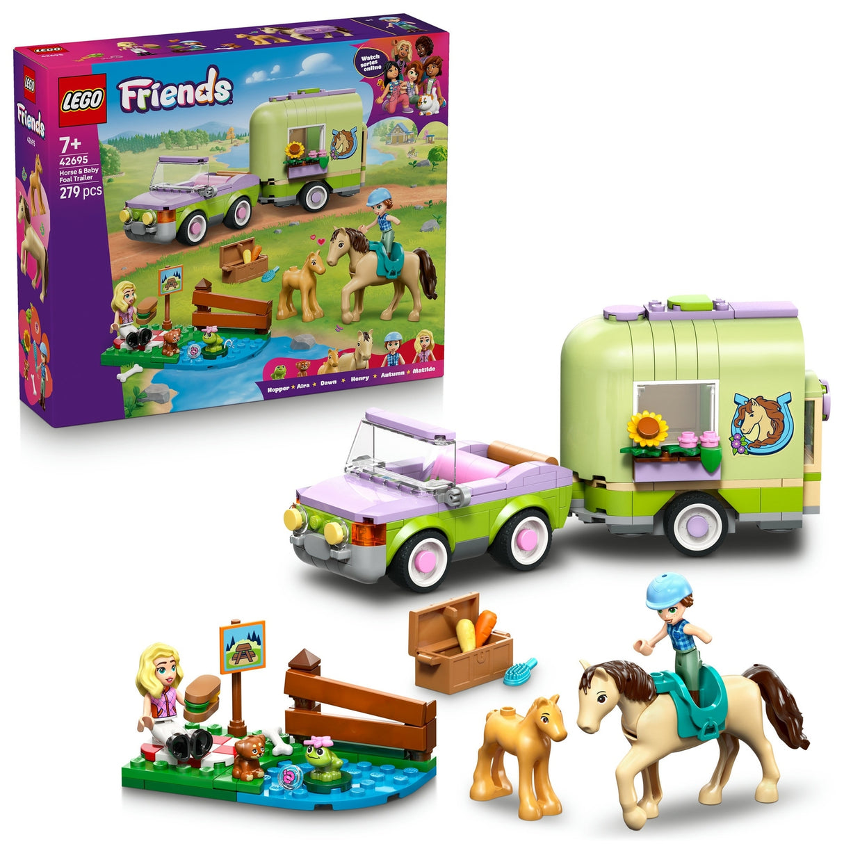 LEGO Friends Horse Baby Foal Trailer with Car Toy 42695