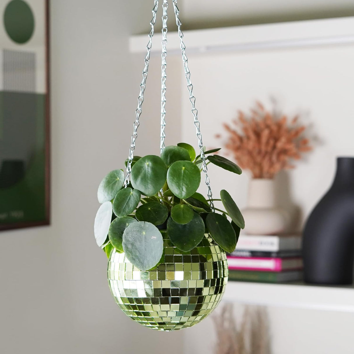 Green Disco Ball Planter