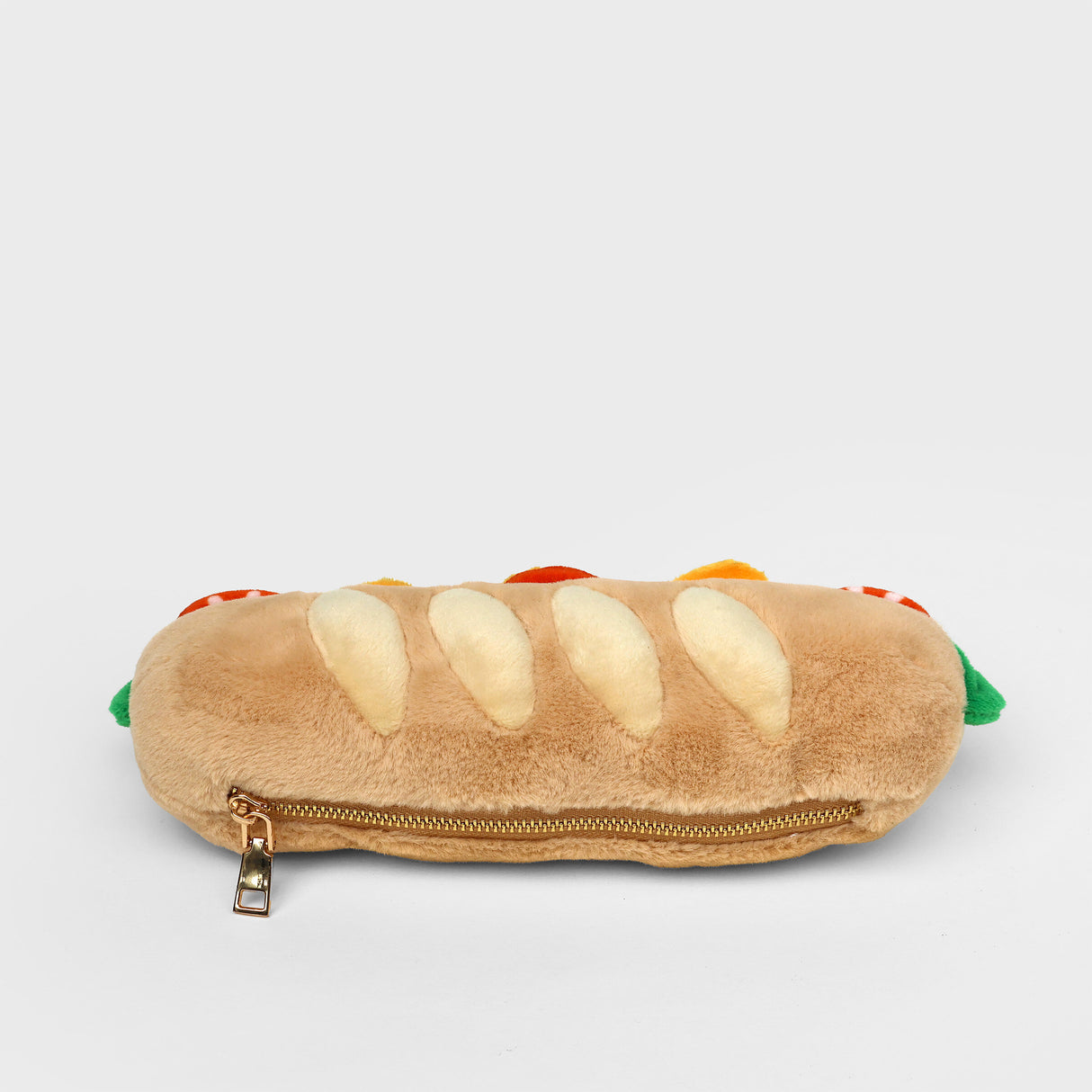 Plush Baguette Zip Pouch
