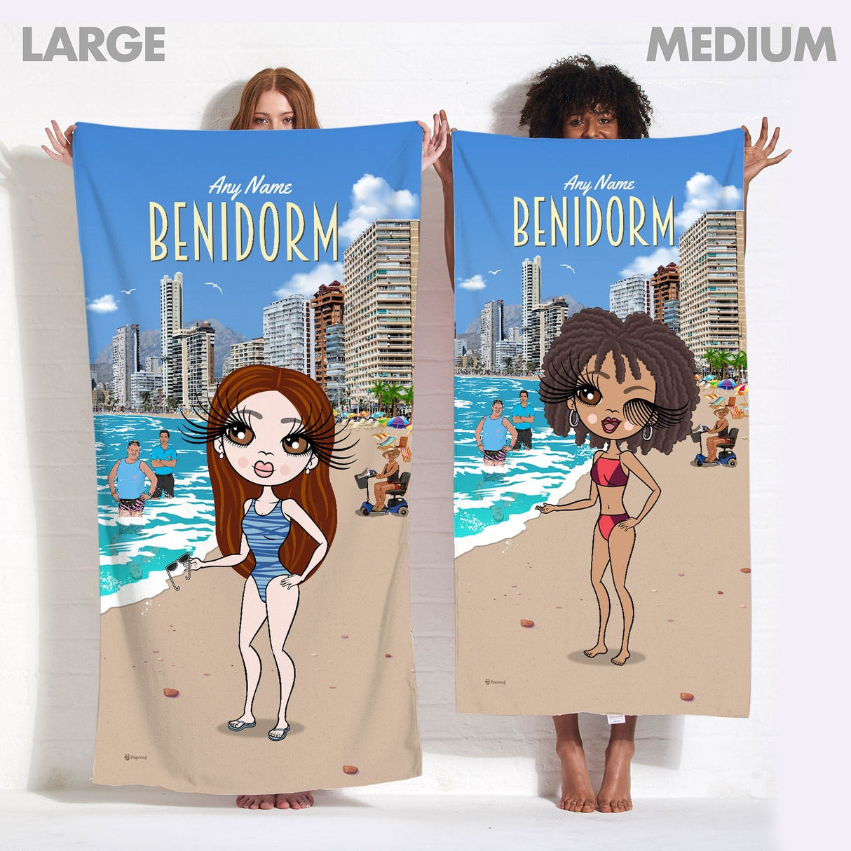 ClaireaBella Womens Personalised Beach Towel - Benidorm
