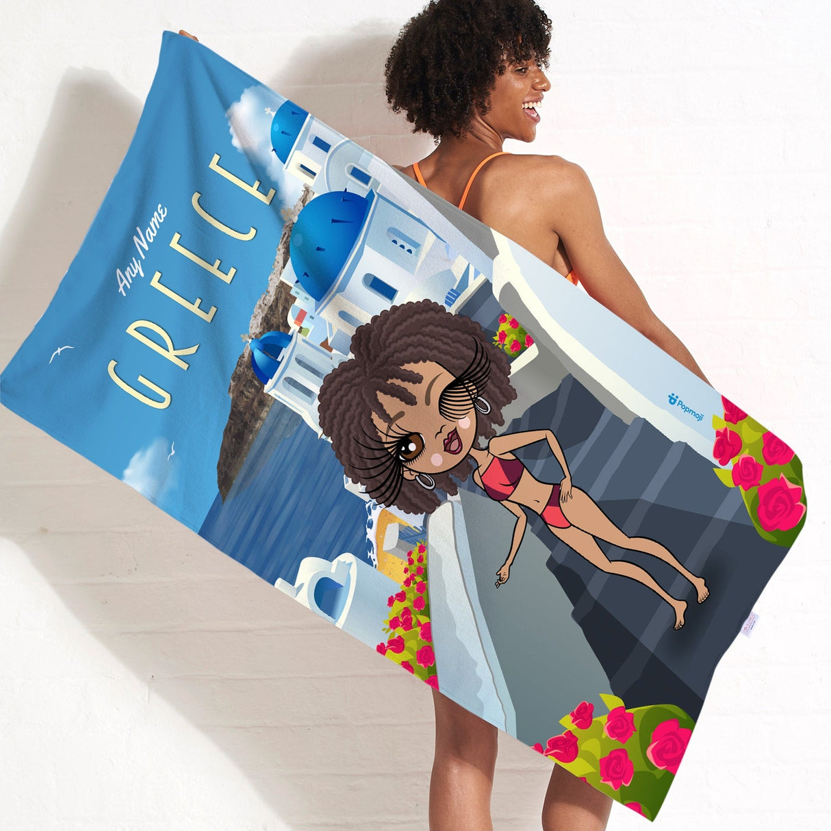 ClaireaBella Womens Personalised Beach Towel - Greece