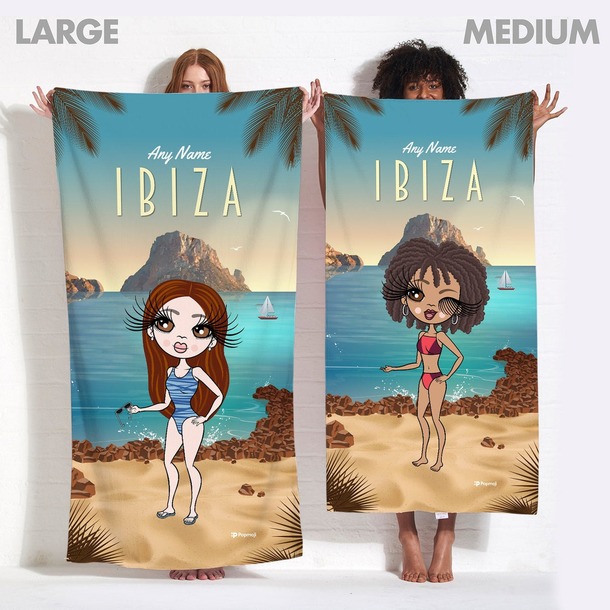ClaireaBella Womens Personalised Beach Towel - Ibiza