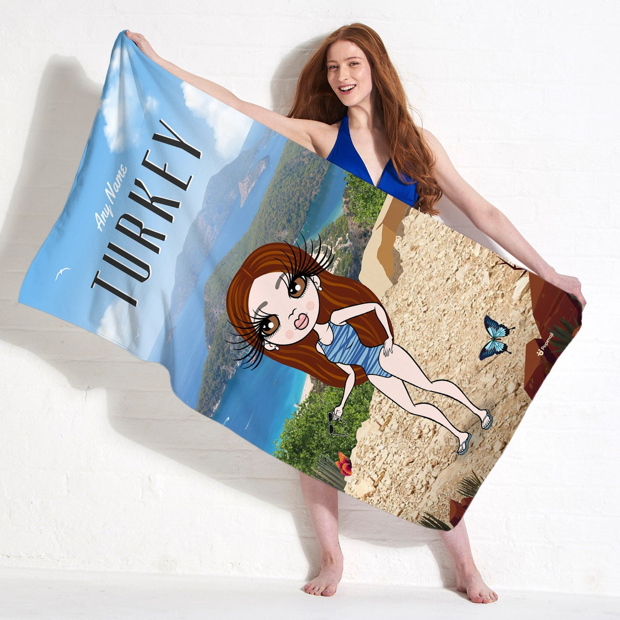 ClaireaBella Womens Personalised Beach Towel - Turkey