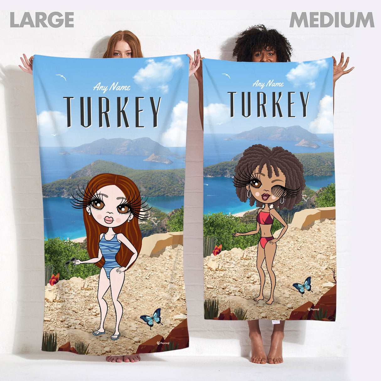 ClaireaBella Womens Personalised Beach Towel - Turkey