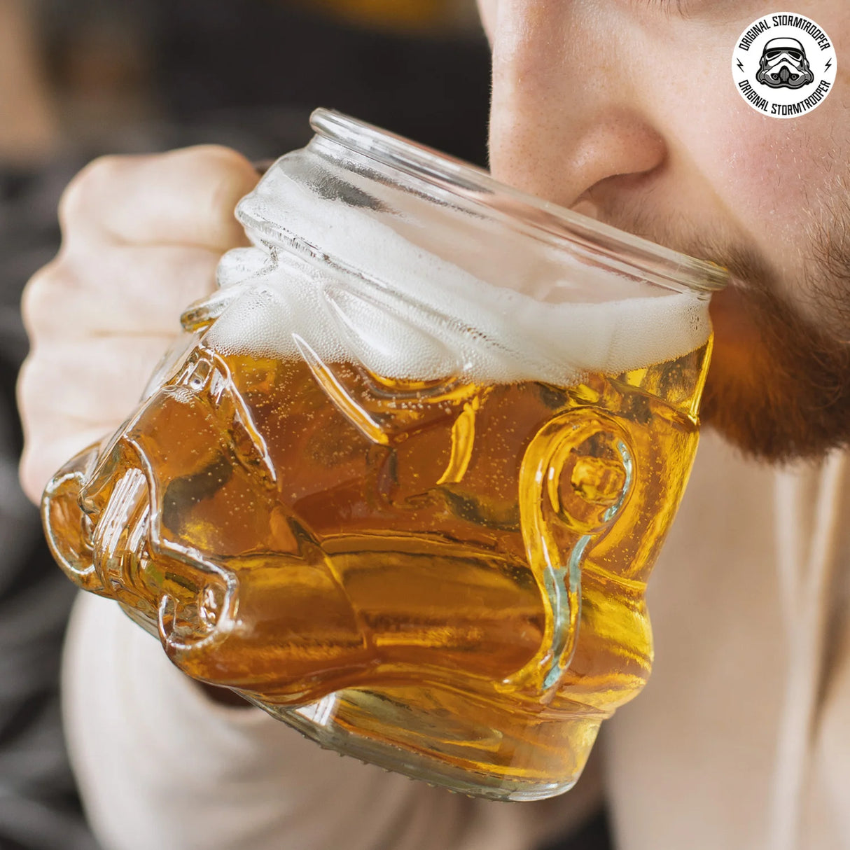 Original Stormtrooper Beer Glass (600ml), based on the Original Stormtrooper Helmet design