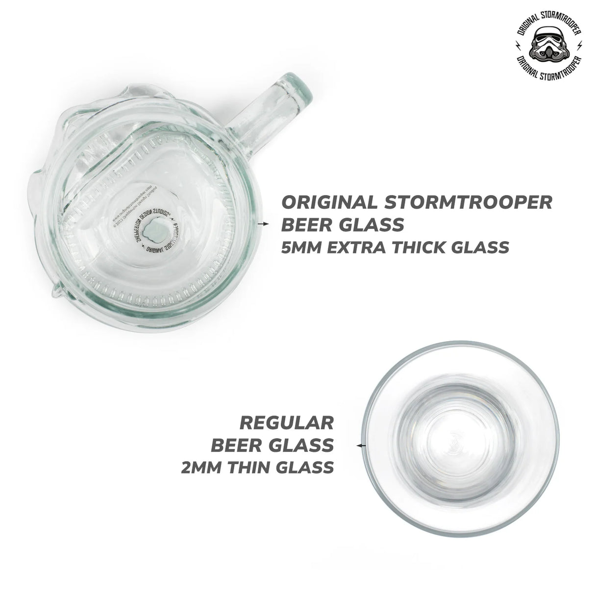 Original Stormtrooper Beer Glass (600ml), based on the Original Stormtrooper Helmet design
