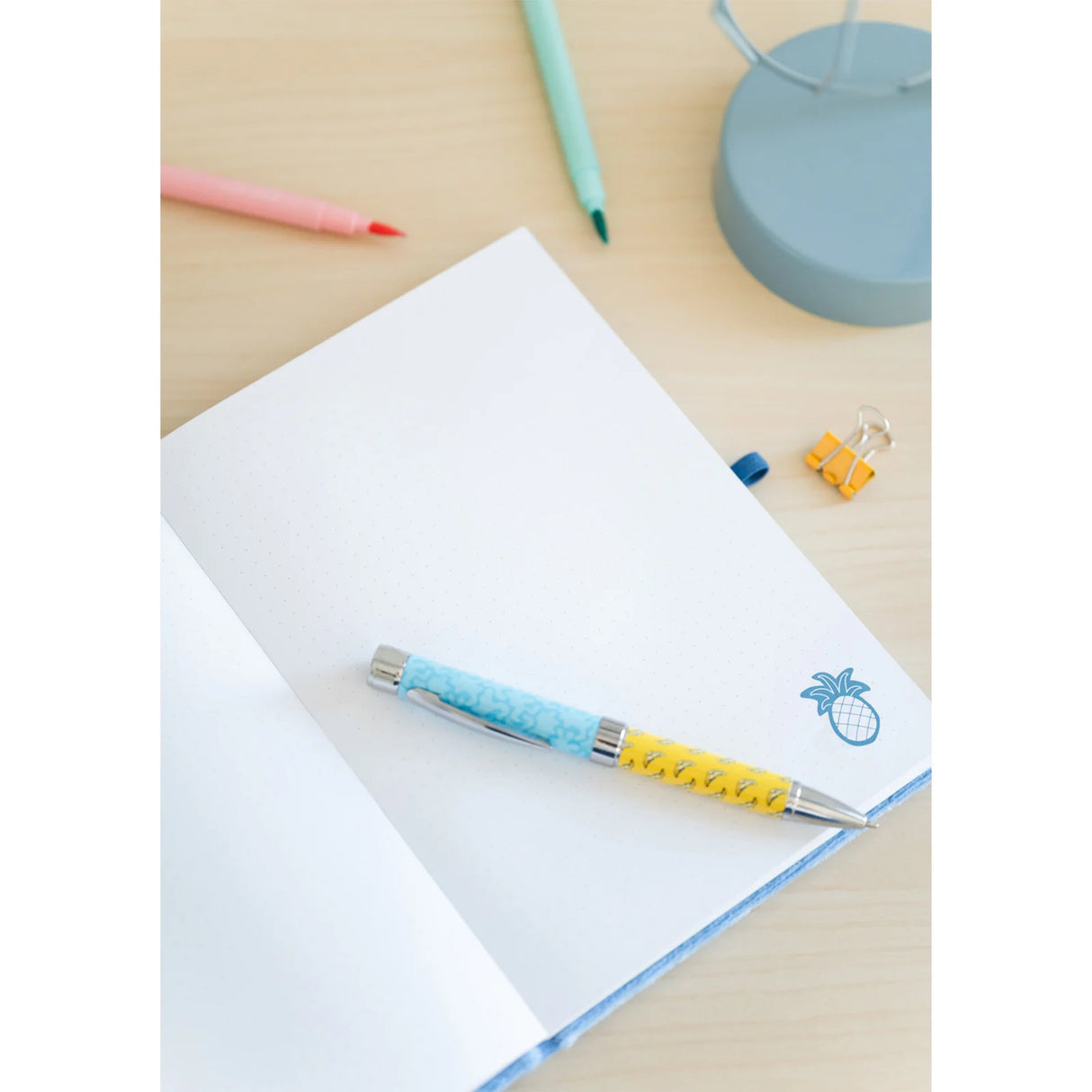 Disney Stitch Tropical A5 Premium Plush Cover Notebook With Projector Pen