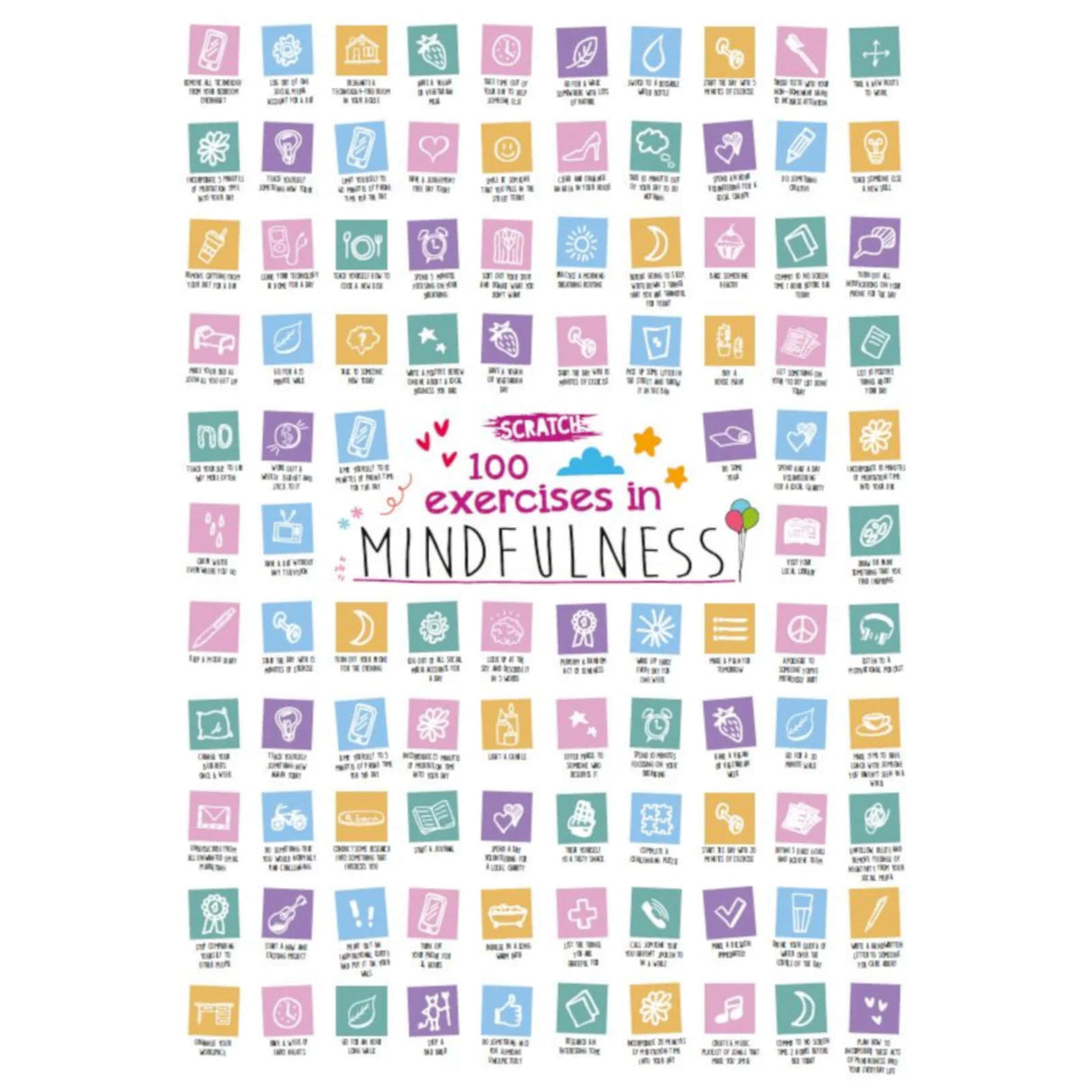 100 Day Mindfulness Challenge Scratch Poster