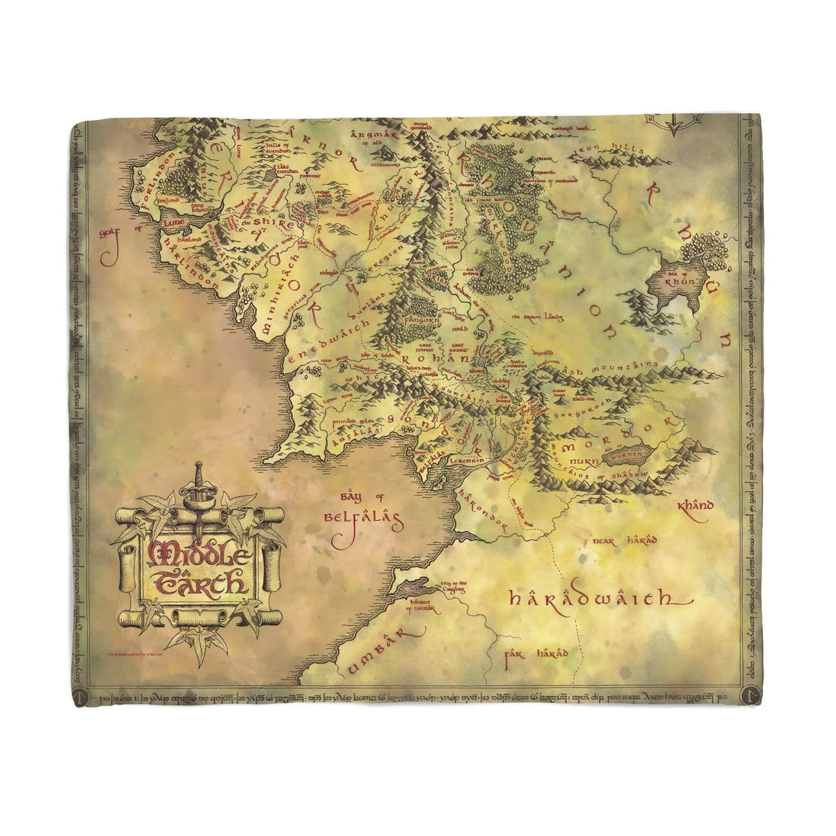 The Lord of the RIngs Middle Earth Fleece Blanket