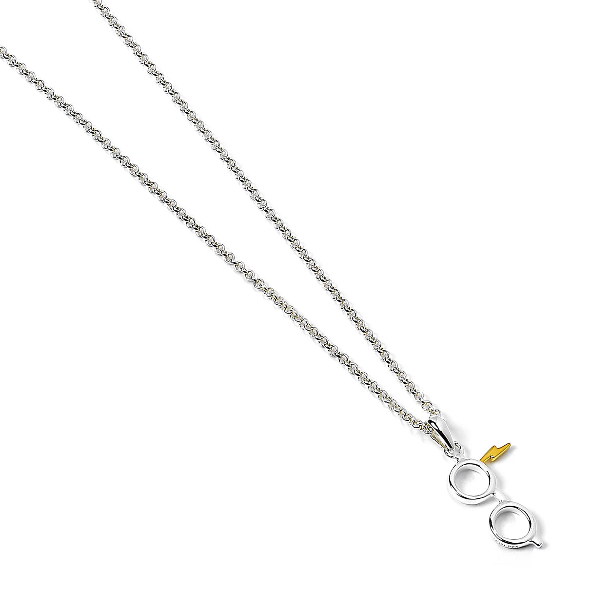 Harry Potter Sterling Silver Glasses and Lightning Bolt Necklace