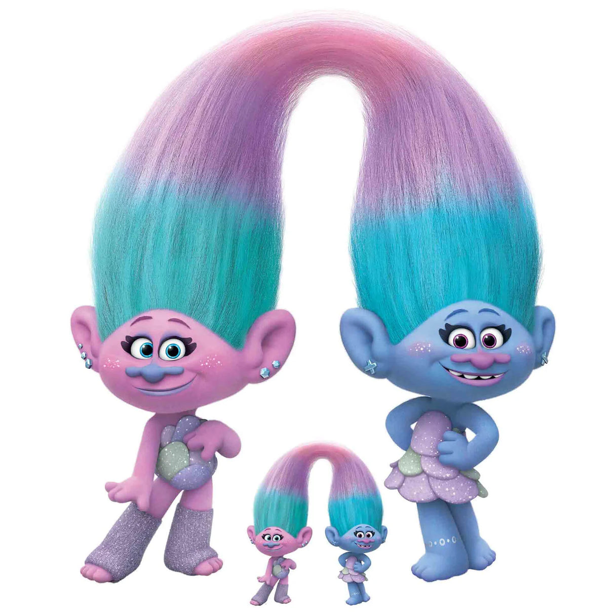 Trolls World Tour Sisters Satin Chenile Oversized Cardboard Cut Out