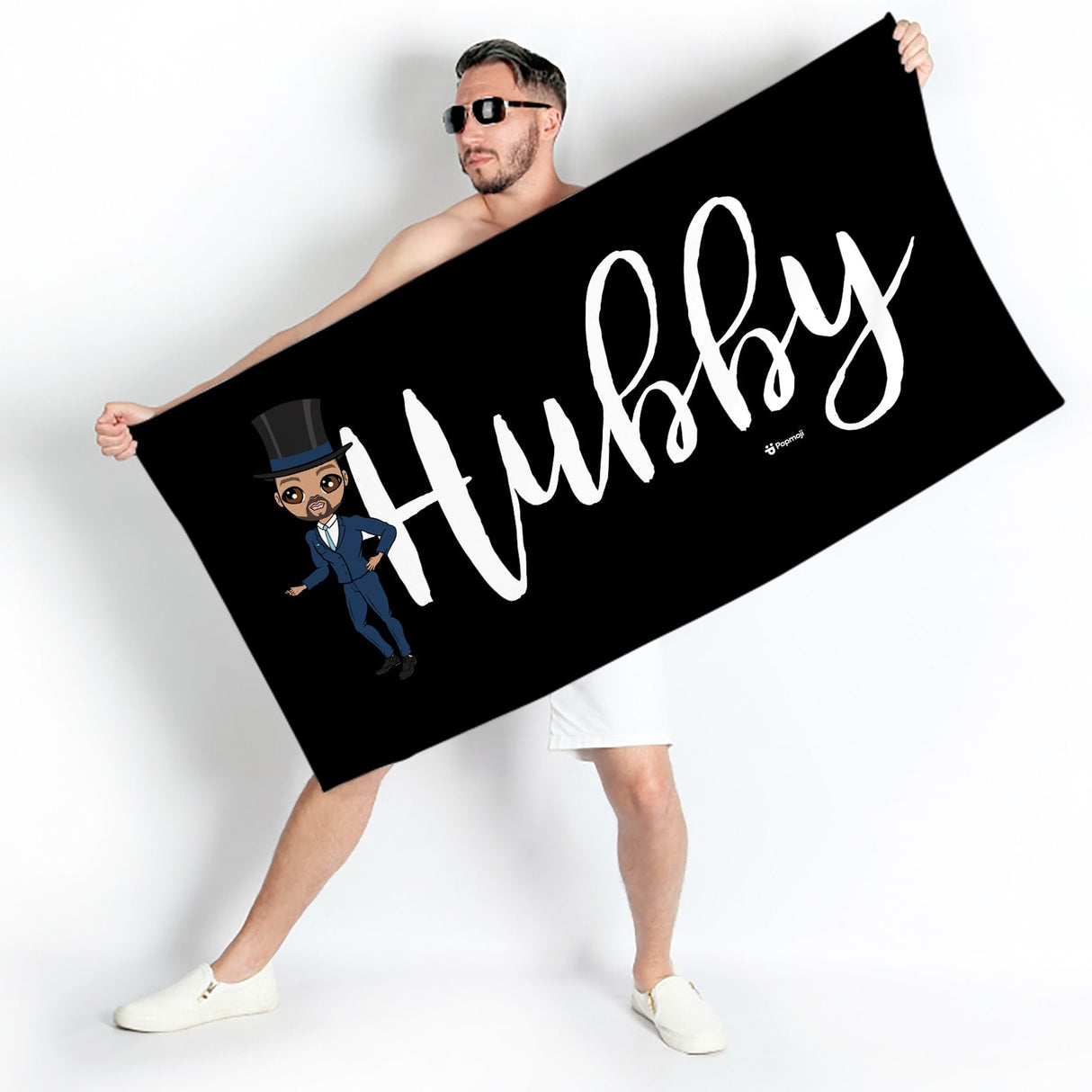 ClaireaBella Mens Personalised Beach Towel - Hubby