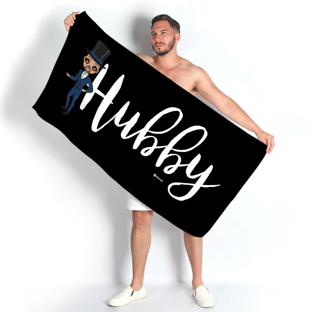 ClaireaBella Mens Personalised Beach Towel - Hubby