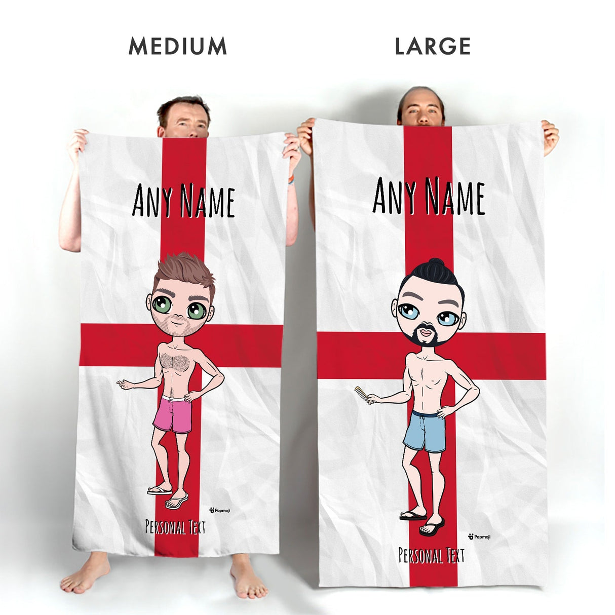 ClaireaBella Mens Personalised Beach Towel - England Flag