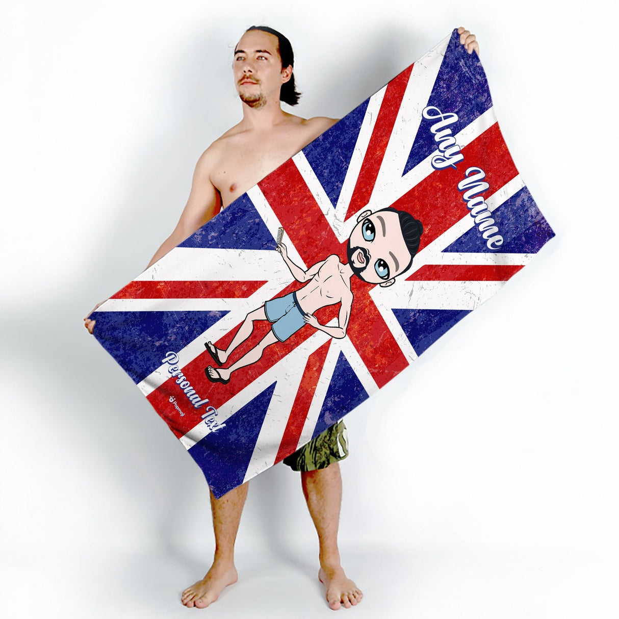 ClaireaBella Mens Personalised Beach Towel - Union Jack