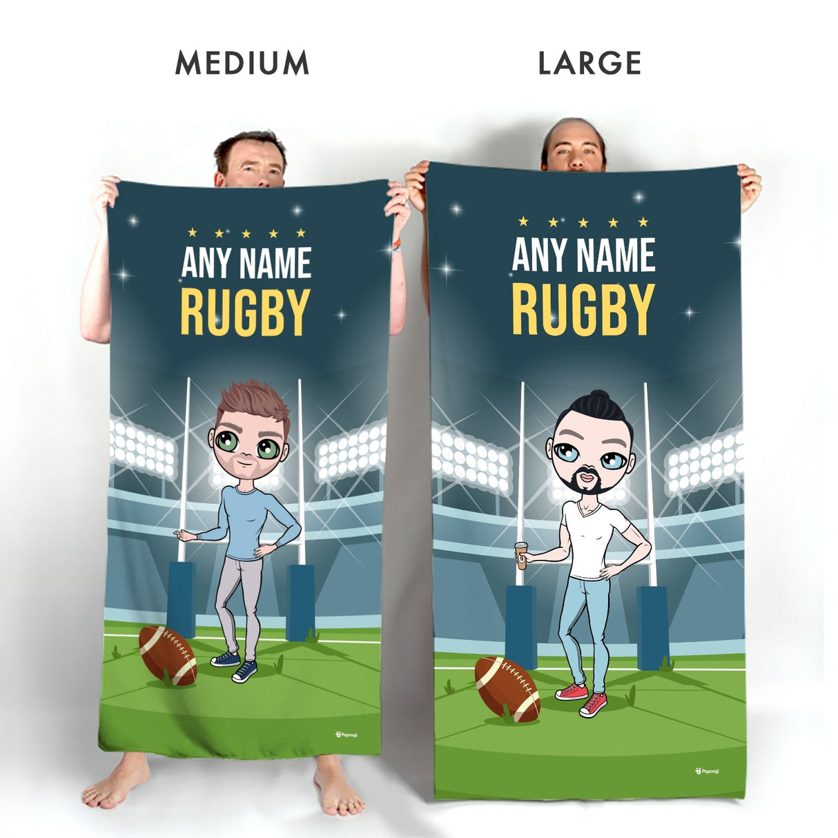 ClaireaBella Mens Personalised Beach Towel - Rugby
