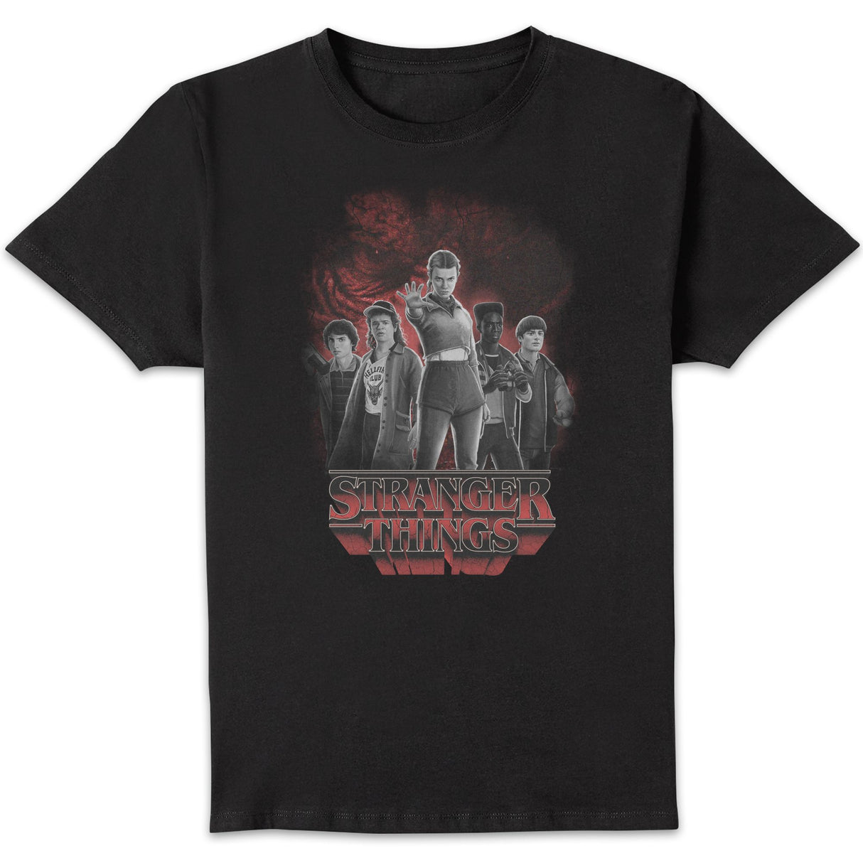 Stranger Things Lineup T-Shirt - Black
