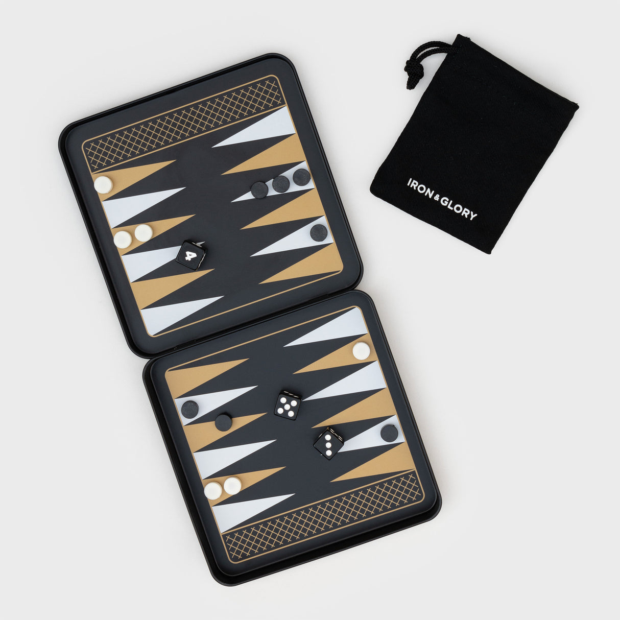 Iron & Glory Game On Travel Backgammon Set Game