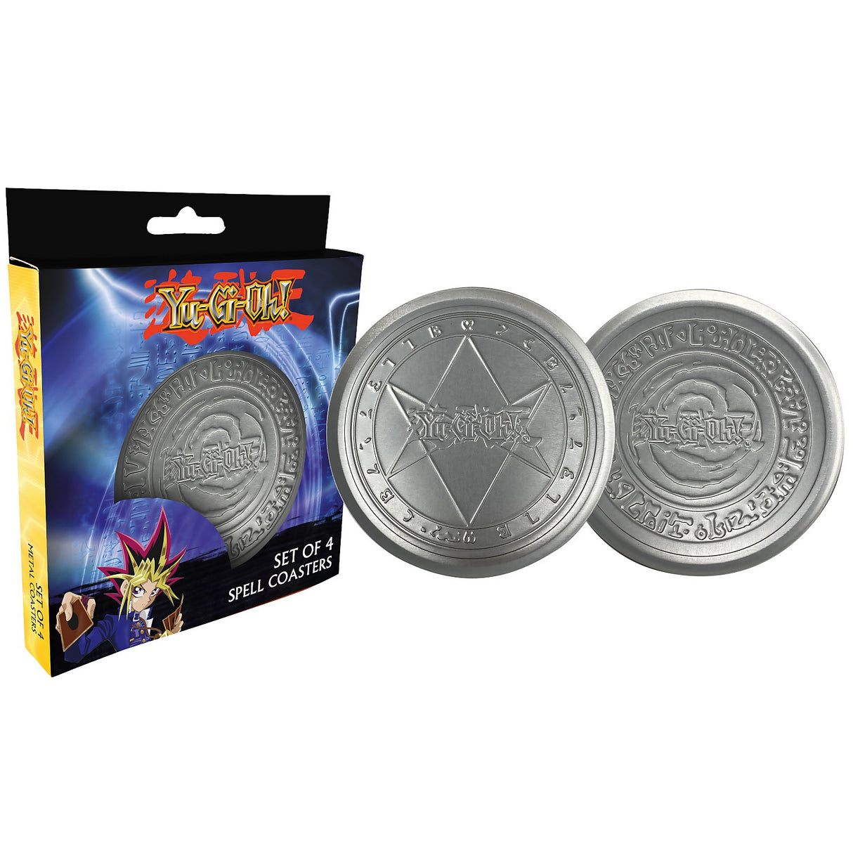 Set of 4 Embossed Metal Coasters