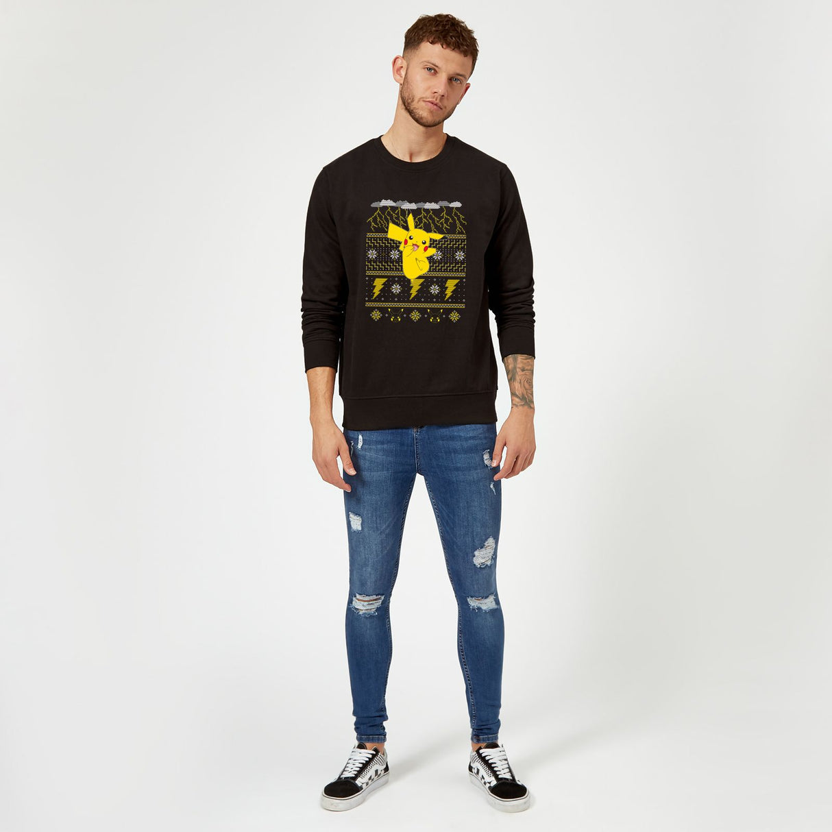 Pokemon Pikachu Christmas Christmas Jumper - Black