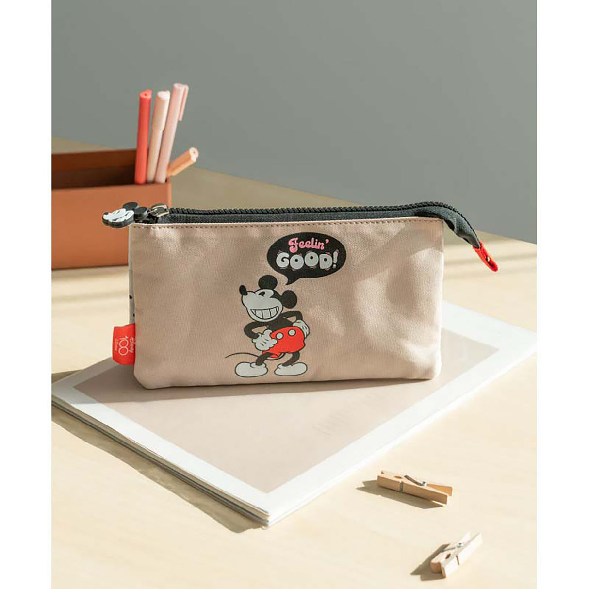 Disney Mickey 100Th Anniversary 3 Compartment Case