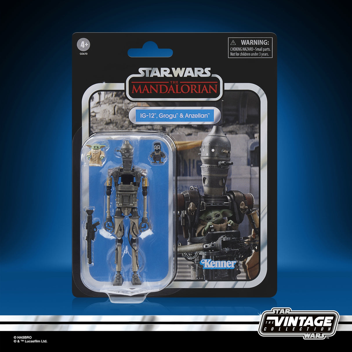 Star Wars: The Mandalorian Vintage Collection Action Figure 3-Pack IG-12, Grogu & Anzellan 10 cm