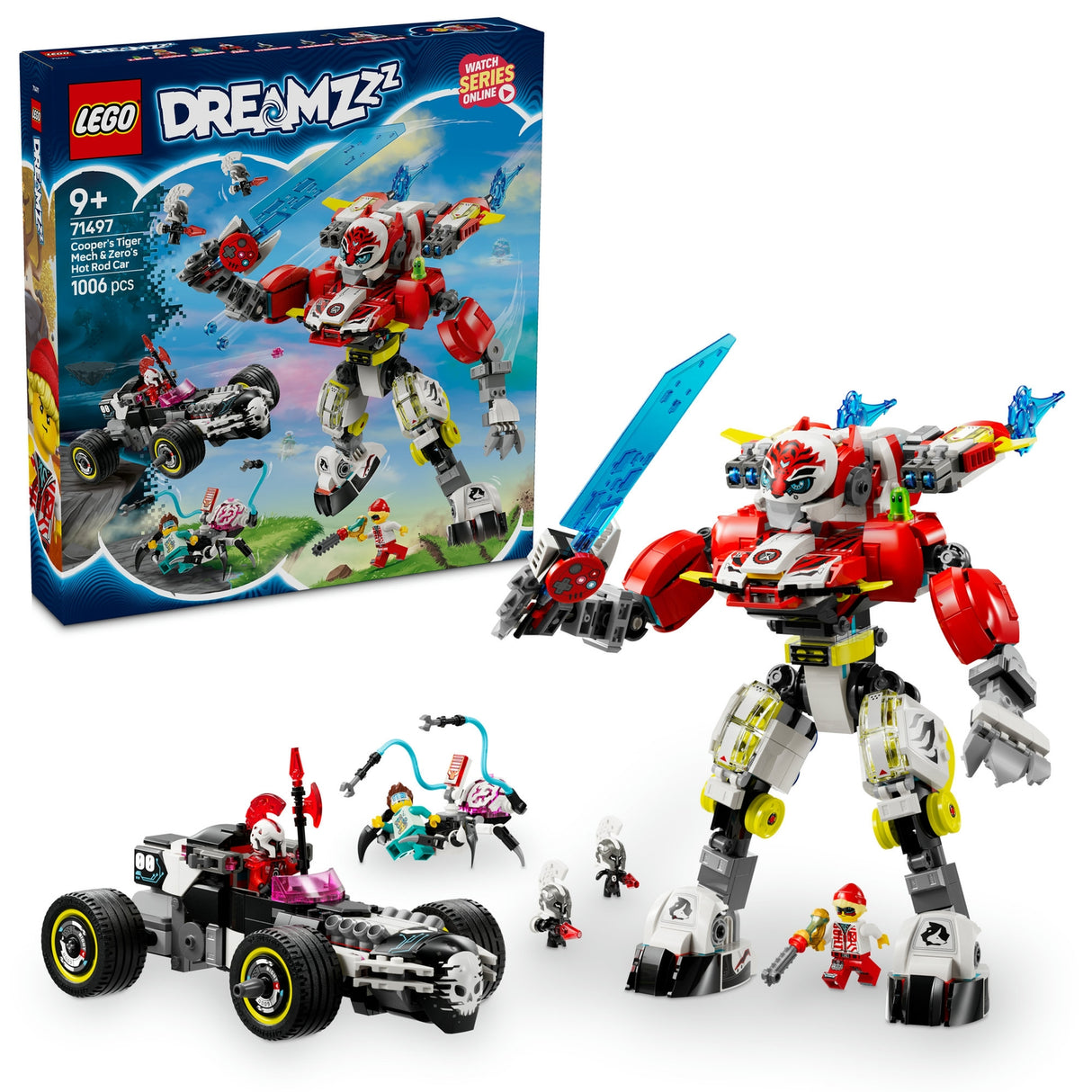 LEGO DREAMZzz Coopers Tiger Mech  Zeros Hot Rod Car Toy Vehicle Model for Kids 71497