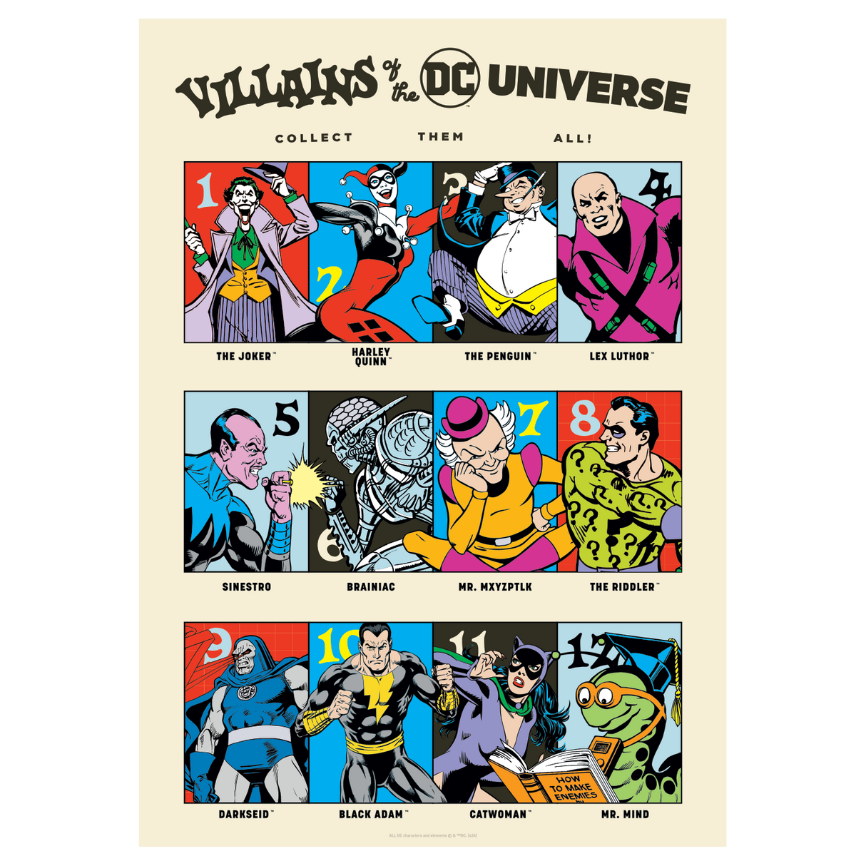 DC 90th Anniversary Villains Art print