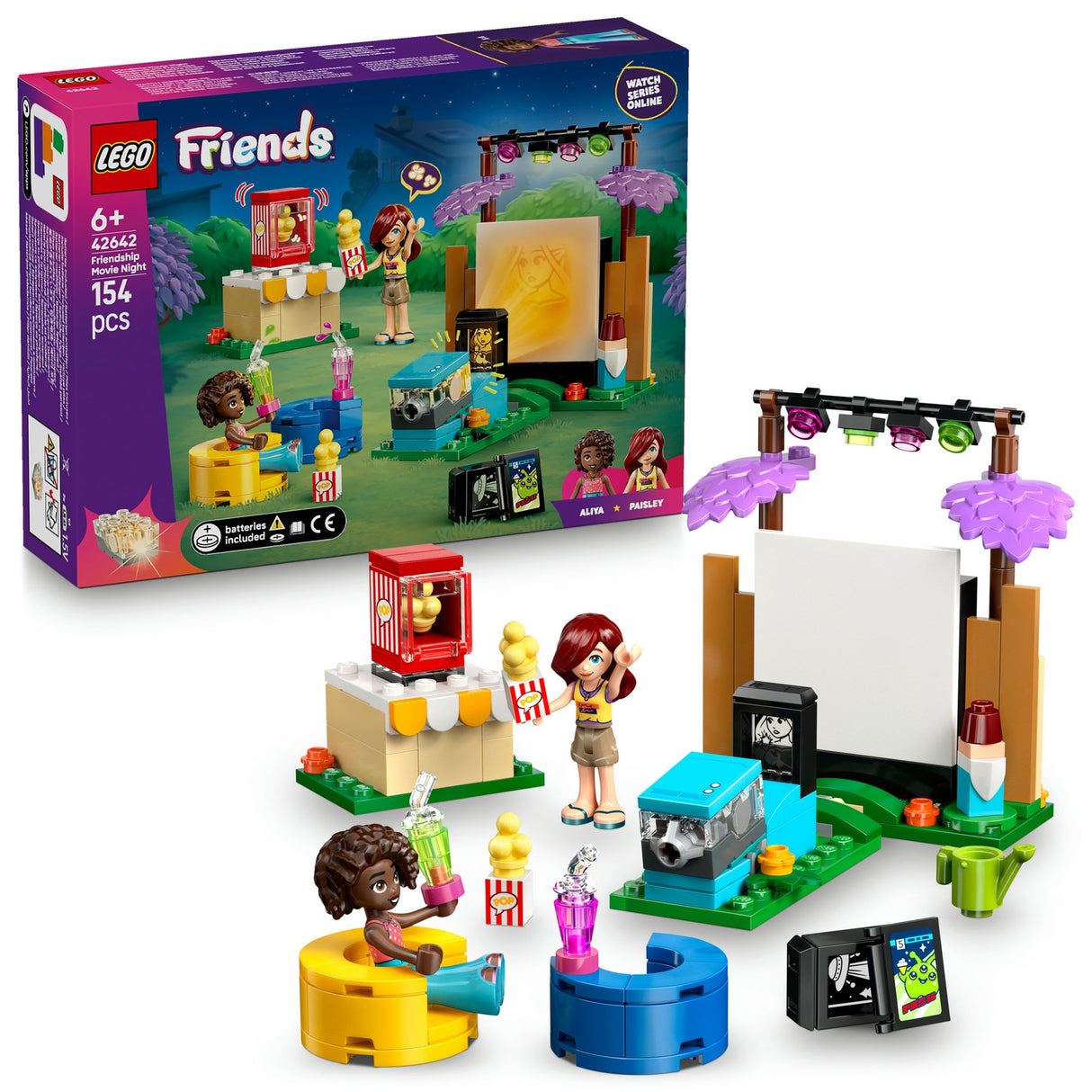 LEGO Friends Friendship Movie Night Pretend-Play Toy Building Kit 42642