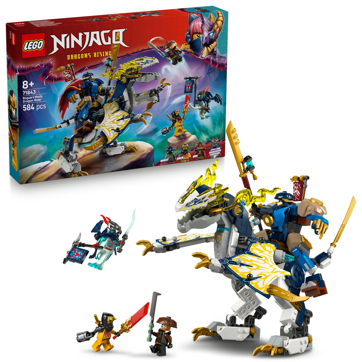 LEGO NINJAGO Rogue Mech Dragon Rider Ninja Toy 71843
