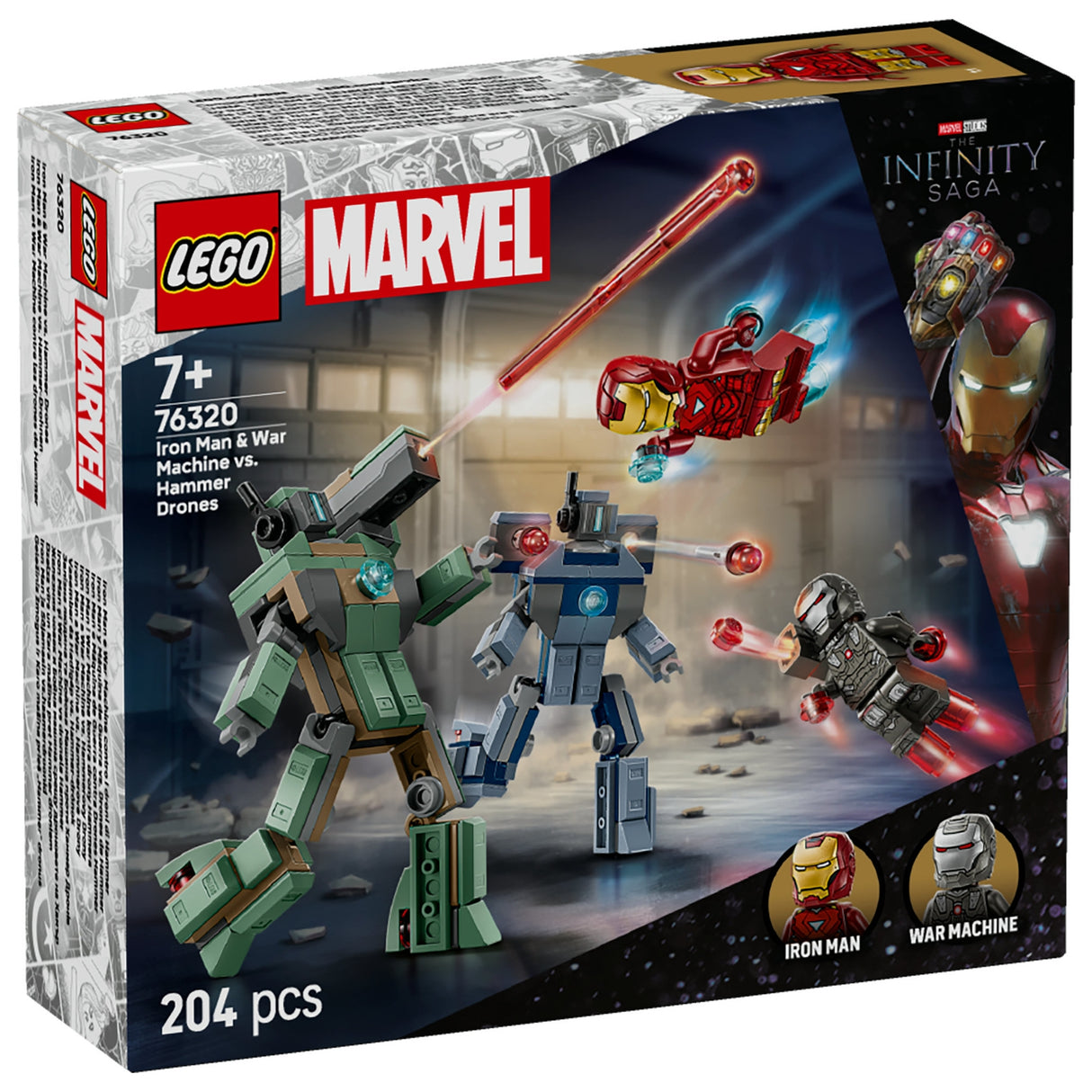 LEGO Marvel Iron Man & War Machine vs. Hammer Drones Building Toy 76320