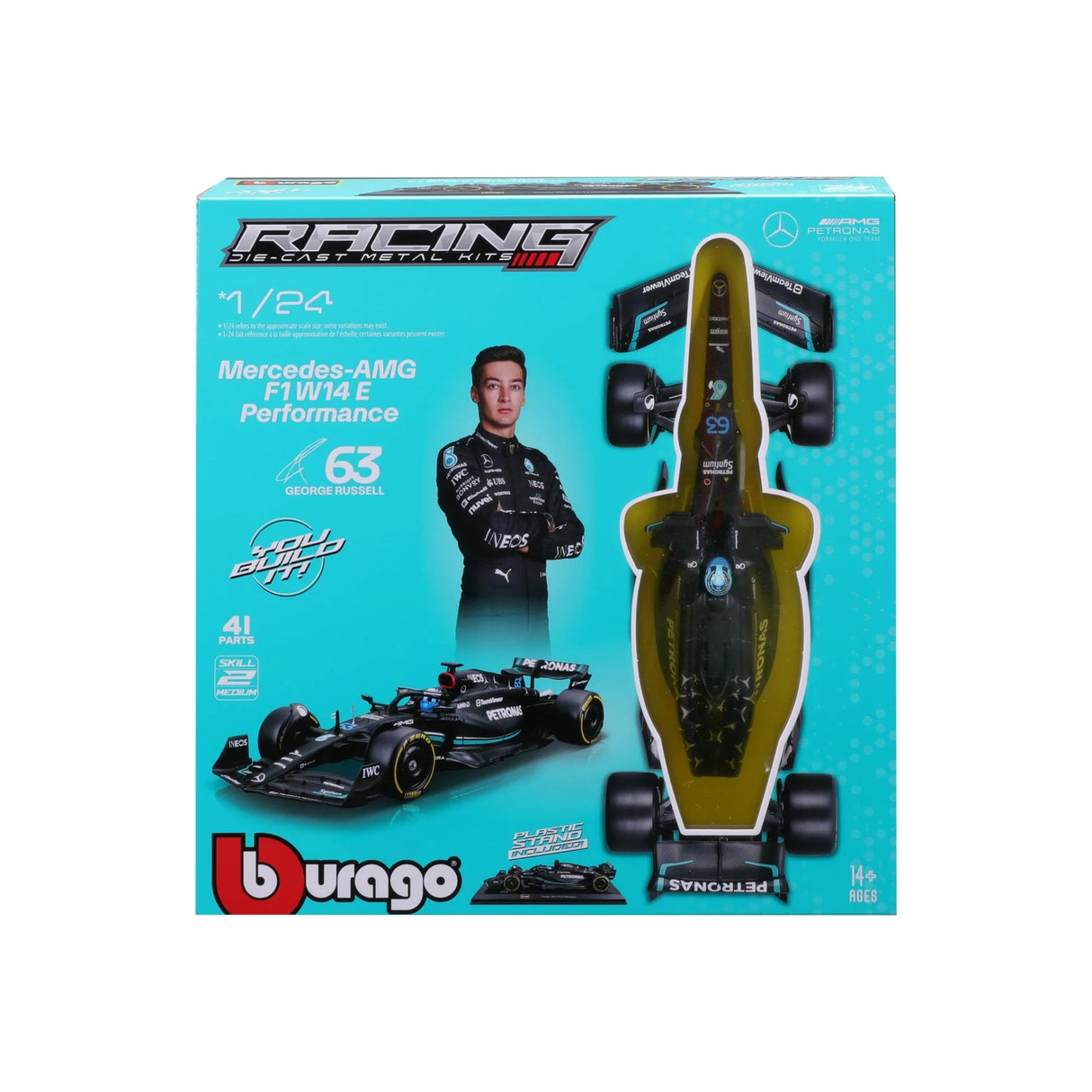 Bburago F1 Mercedes Benz W14 2023 Russell 1:24 Scale Model Kit