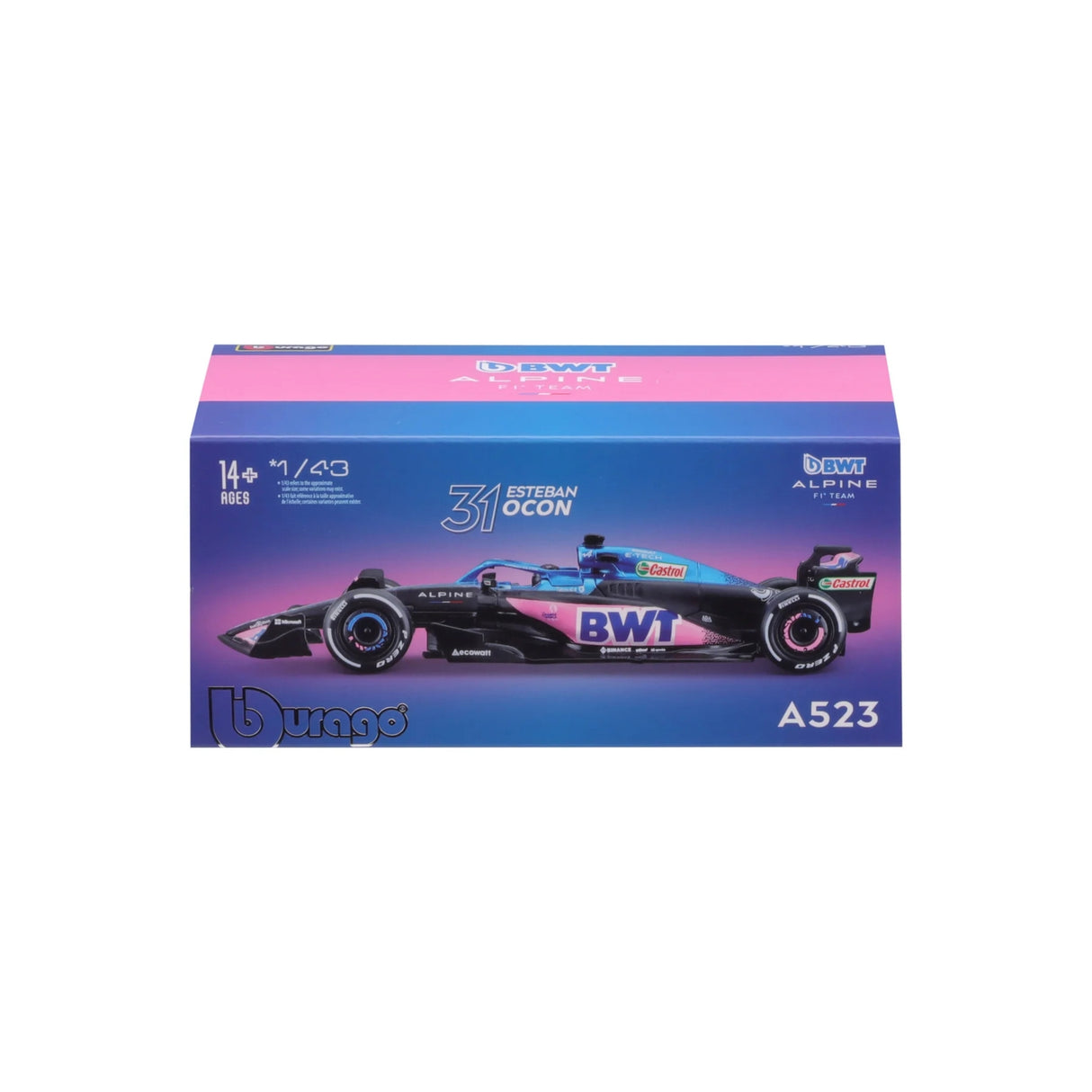 143 F1 BWT ALPINE F1 TEAM A523 2023 WITH HELMET OCON