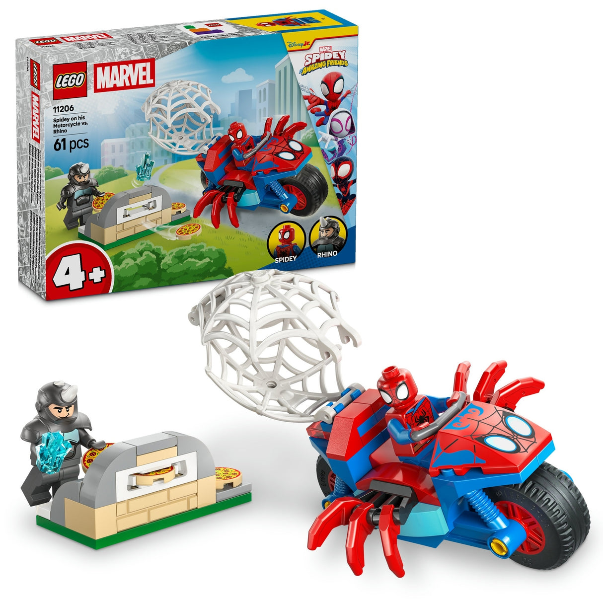 LEGO Marvel Spidey on his Motorcycle vs Rhino Toy 11206