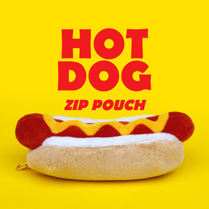 Plush Hot Dog Zip Pouch