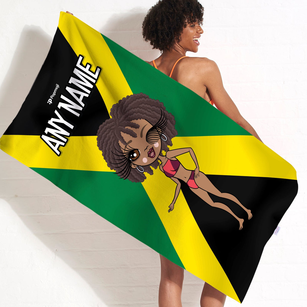 ClaireaBella Womens Personalised Beach Towel - Jamaican Flag