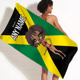 ClaireaBella Womens Personalised Beach Towel - Jamaican Flag