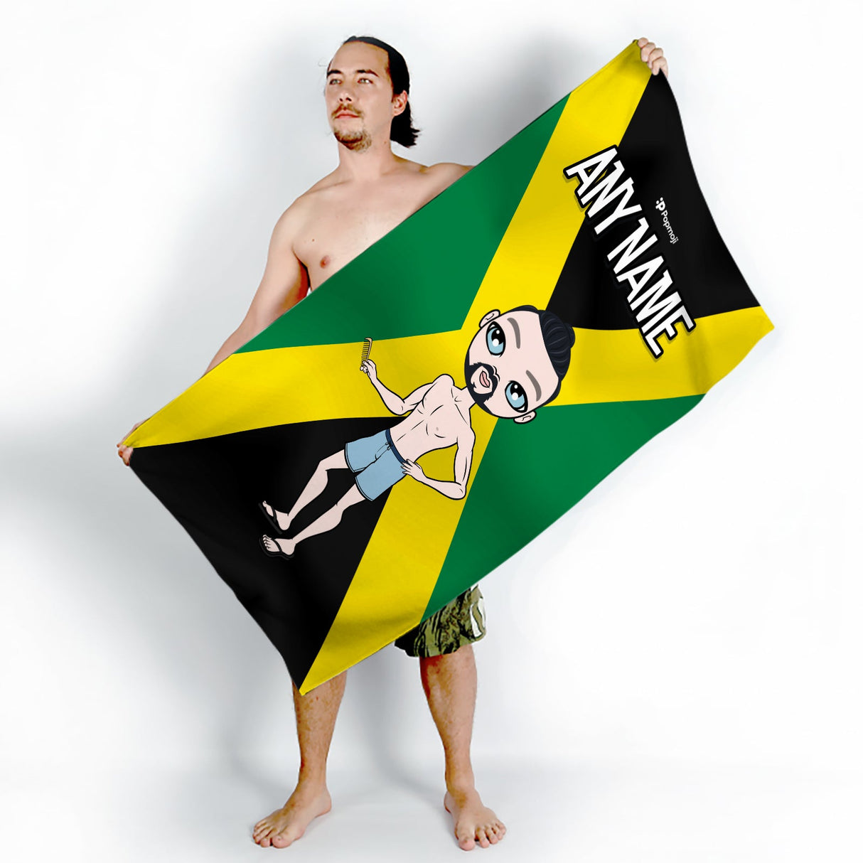 ClaireaBella Mens Personalised Beach Towel - Jamaican Flag