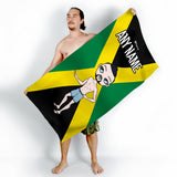 ClaireaBella Mens Personalised Beach Towel - Jamaican Flag