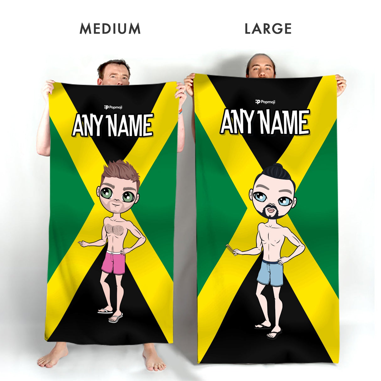 ClaireaBella Mens Personalised Beach Towel - Jamaican Flag